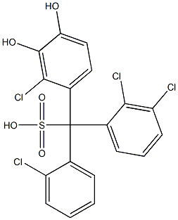 (2-Chlorophenyl)(2,3-dichlorophenyl)(2-chloro-3,4-dihydroxyphenyl)methanesulfonic acid 구조식 이미지