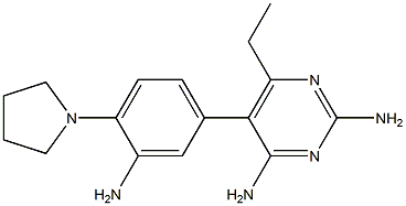 2,4-Diamino-6-ethyl-5-(3-amino-4-(pyrrolidin-1-yl)phenyl)pyrimidine Structure