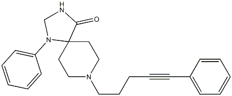 1-Phenyl-8-(5-phenyl-4-pentynyl)-1,3,8-triazaspiro[4.5]decan-4-one 구조식 이미지