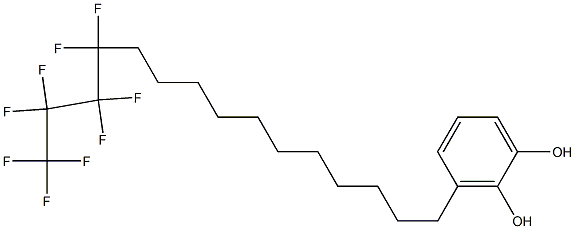 3-(12,12,13,13,14,14,15,15,15-Nonafluoropentadecyl)benzene-1,2-diol 구조식 이미지