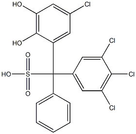 (5-Chloro-2,3-dihydroxyphenyl)(3,4,5-trichlorophenyl)phenylmethanesulfonic acid 구조식 이미지