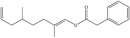 Phenylacetic acid 2,5-dimethyl-1,7-octadienyl ester 구조식 이미지