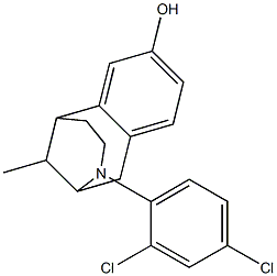 1,2,3,4,5,6-Hexahydro-11-methyl-3-(2,4-dichlorophenyl)-2,6-methano-3-benzazocin-8-ol 구조식 이미지