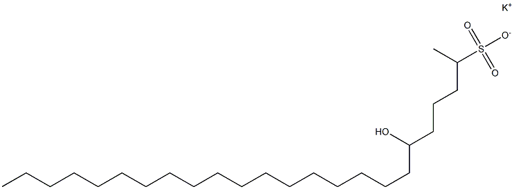 6-Hydroxytetracosane-2-sulfonic acid potassium salt Structure