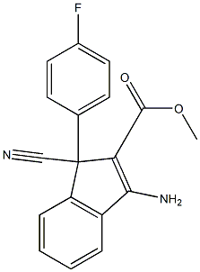 3-Amino-1-cyano-1-(4-fluorophenyl)-1H-indene-2-carboxylic acid methyl ester 구조식 이미지