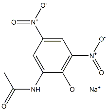 Sodium 2-(acetylamino)-4,6-dinitrophenolate 구조식 이미지