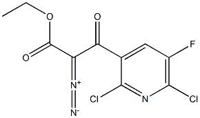 3-[2,6-Dichloro-5-fluoropyridin-3-yl]-3-oxo-2-diazopropionic acid ethyl ester 구조식 이미지