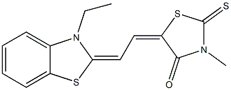5-[2-(3-Ethyl-2,3-dihydrobenzothiazole-2-ylidene)ethylidene]-3-methyl-2-thioxothiazolidine-4-one Structure