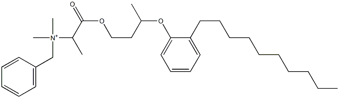 N,N-Dimethyl-N-benzyl-N-[1-[[3-(2-decylphenyloxy)butyl]oxycarbonyl]ethyl]aminium 구조식 이미지