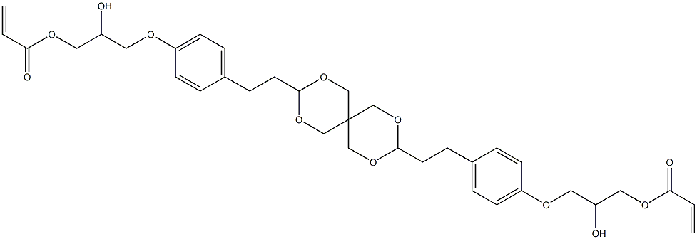 3,9-Bis[2-[p-(2-hydroxy-3-acryloyloxypropoxy)phenyl]ethyl]-2,4,8,10-tetraoxaspiro[5.5]undecane Structure