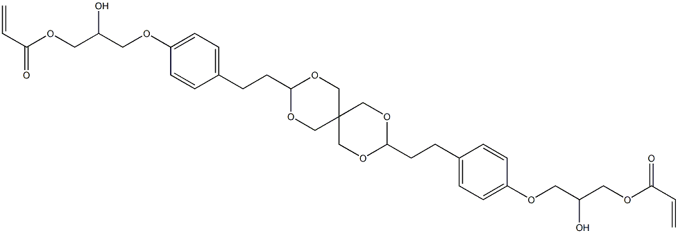 3,9-Bis[2-[p-(2-hydroxy-3-acryloyloxypropoxy)phenyl]ethyl]-2,4,8,10-tetraoxaspiro[5.5]undecane 구조식 이미지