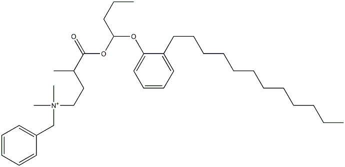 N,N-Dimethyl-N-benzyl-N-[3-[[1-(2-dodecylphenyloxy)butyl]oxycarbonyl]butyl]aminium 구조식 이미지