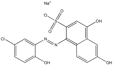 1-(5-Chloro-2-hydroxyphenylazo)-4,6-dihydroxy-2-naphthalenesulfonic acid sodium salt 구조식 이미지