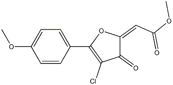 2-Methoxycarbonylmethylene-4-chloro-5-(4-methoxyphenyl)furan-3(2H)-one 구조식 이미지