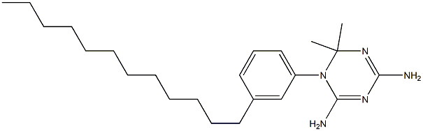 4,6-Diamino-1,2-dihydro-2,2-dimethyl-1-[3-dodecylphenyl]-1,3,5-triazine Structure