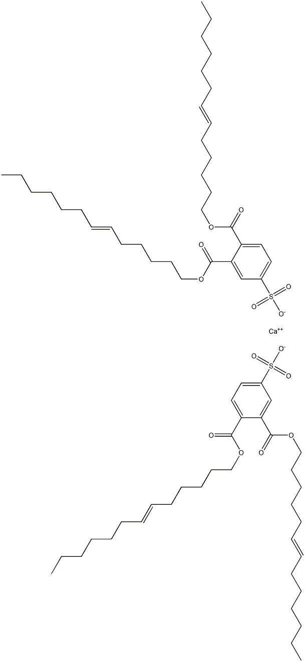 Bis[3,4-di(6-tridecenyloxycarbonyl)benzenesulfonic acid]calcium salt Structure