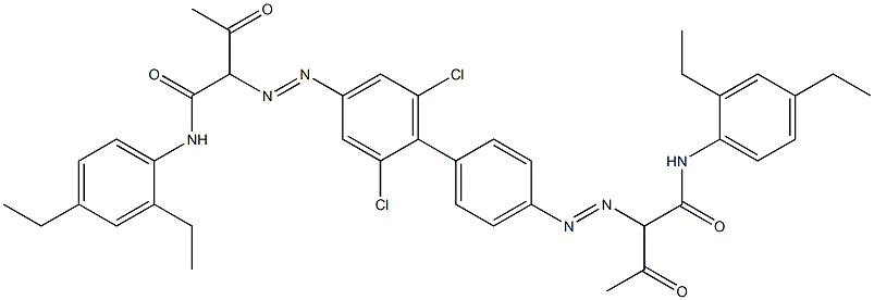 4,4'-Bis[[1-(2,4-diethylphenylamino)-1,3-dioxobutan-2-yl]azo]-2,6-dichloro-1,1'-biphenyl Structure