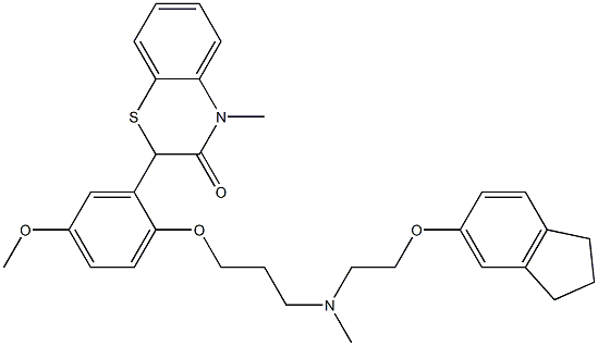 2-[2-[3-[N-[2-[(2,3-Dihydro-1H-inden)-5-yloxy]ethyl]methylamino]propyloxy]-5-methoxyphenyl]-4-methyl-4H-1,4-benzothiazin-3(2H)-one Structure