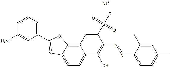 2-(3-Aminophenyl)-7-[(2,4-dimethylphenyl)azo]-6-hydroxynaphtho[2,1-d]thiazole-8-sulfonic acid sodium salt 구조식 이미지