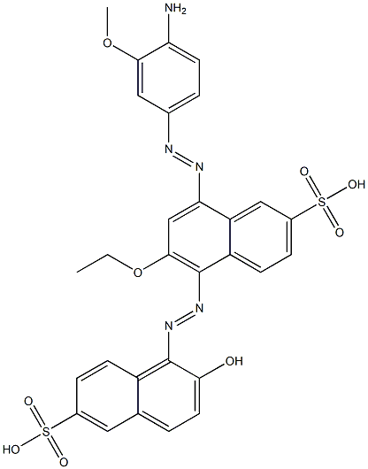 8-[(4-Amino-3-methoxyphenyl)azo]-6-ethoxy-5-[(2-hydroxy-6-sulfo-1-naphthalenyl)azo]-2-naphthalenesulfonic acid Structure