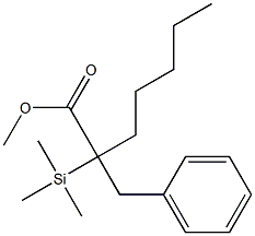 2-Benzyl-2-(trimethylsilyl)heptanoic acid methyl ester 구조식 이미지