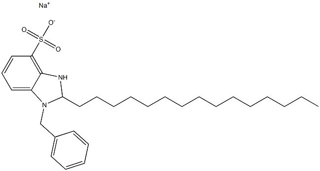 1-Benzyl-2,3-dihydro-2-pentadecyl-1H-benzimidazole-4-sulfonic acid sodium salt 구조식 이미지