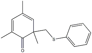 2,4,6-Trimethyl-6-[phenylthiomethyl]-2,4-cyclohexadien-1-one Structure