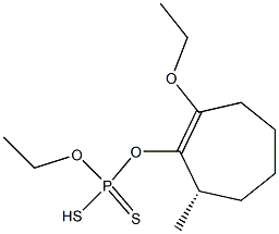 Dithiophosphoric acid O,O-diethyl S-(7-methyl-2-oxocycloheptyl) ester 구조식 이미지