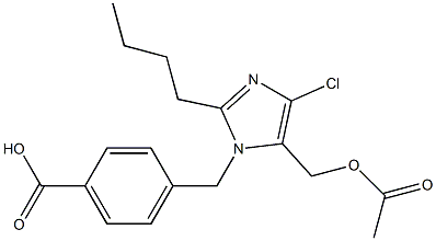 4-(2-Butyl-5-acetyloxymethyl-4-chloro-1H-imidazol-1-ylmethyl)benzoic acid 구조식 이미지