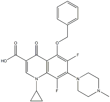 1-Cyclopropyl-6,8-difluoro-1,4-dihydro-5-benzyloxy-7-(4-methyl-1-piperazinyl)-4-oxoquinoline-3-carboxylic acid Structure