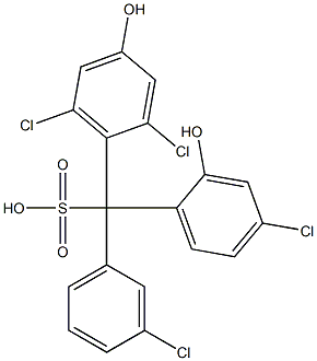 (3-Chlorophenyl)(4-chloro-2-hydroxyphenyl)(2,6-dichloro-4-hydroxyphenyl)methanesulfonic acid 구조식 이미지