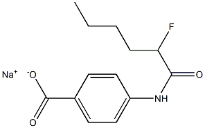 4-[(2-Fluorohexanoyl)amino]benzenecarboxylic acid sodium salt 구조식 이미지