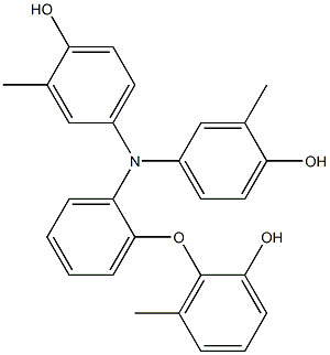 N,N-Bis(4-hydroxy-3-methylphenyl)-2-(2-hydroxy-6-methylphenoxy)benzenamine 구조식 이미지