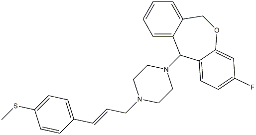 3-Fluoro-11-[4-[(E)-3-(4-(methylthio)phenyl)-2-propenyl]-1-piperazinyl]-6,11-dihydrodibenz[b,e]oxepin 구조식 이미지