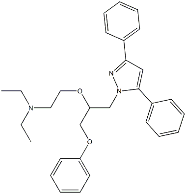 1-[3-Phenoxy-2-[2-(diethylamino)ethoxy]propyl]-3,5-diphenyl-1H-pyrazole 구조식 이미지