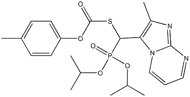 Thiocarbonic acid S-[(2-methylimidazo[1,2-a]pyrimidin-3-yl)[bis(isopropyloxy)phosphinyl]methyl]O-(4-methylphenyl) ester 구조식 이미지