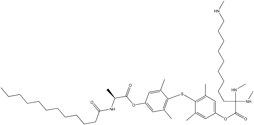 N-Dodecanoyl-L-alanine 4-[4-[11-(trimethylaminio)undecanoyloxy]-2,6-dimethylphenylthio]-3,5-dimethylphenyl ester Structure