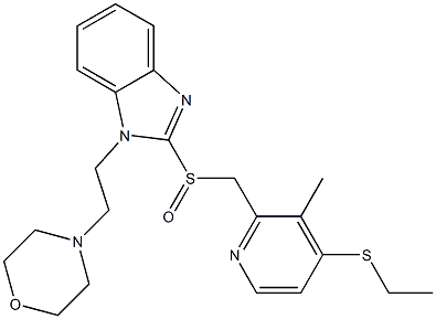 1-(2-Morpholinoethyl)-2-[(4-ethylthio-3-methyl-2-pyridinyl)methylsulfinyl]-1H-benzimidazole 구조식 이미지