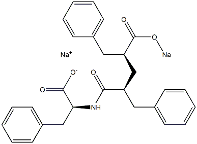 N-[(2S,4S)-2,4-Dibenzyl-4-sodiooxycarbonylbutyryl]-L-phenylalanine sodium salt 구조식 이미지