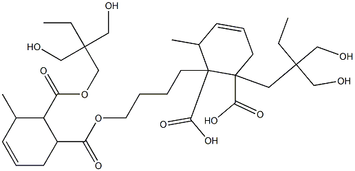 3-Methyl-4-cyclohexene-1,2-dicarboxylic acid 1-[2,2-bis(hydroxymethyl)butyl]2-[4-[2-[2,2-bis(hydroxymethyl)butoxycarbonyl]-3-methyl-4-cyclohexen-1-ylcarbonyloxy]butyl] ester Structure