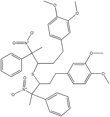 Phenyl[1-nitro-1-methyl-4-(3,4-dimethoxyphenyl)butan-2-yl] sulfide 구조식 이미지