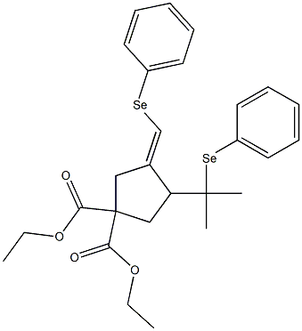 (3E)-3-[(Phenylseleno)methylene]-4-[1-methyl-1-(phenylseleno)ethyl]cyclopentane-1,1-dicarboxylic acid diethyl ester 구조식 이미지