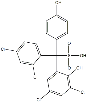 (2,4-Dichlorophenyl)(3,5-dichloro-2-hydroxyphenyl)(4-hydroxyphenyl)methanesulfonic acid 구조식 이미지