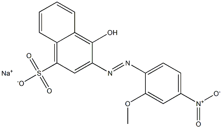 4-Hydroxy-3-(2-methoxy-4-nitrophenylazo)-1-naphthalenesulfonic acid sodium salt Structure