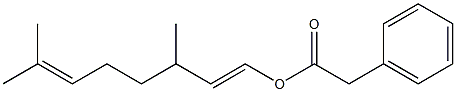 Phenylacetic acid 3,7-dimethyl-1,6-octadienyl ester Structure