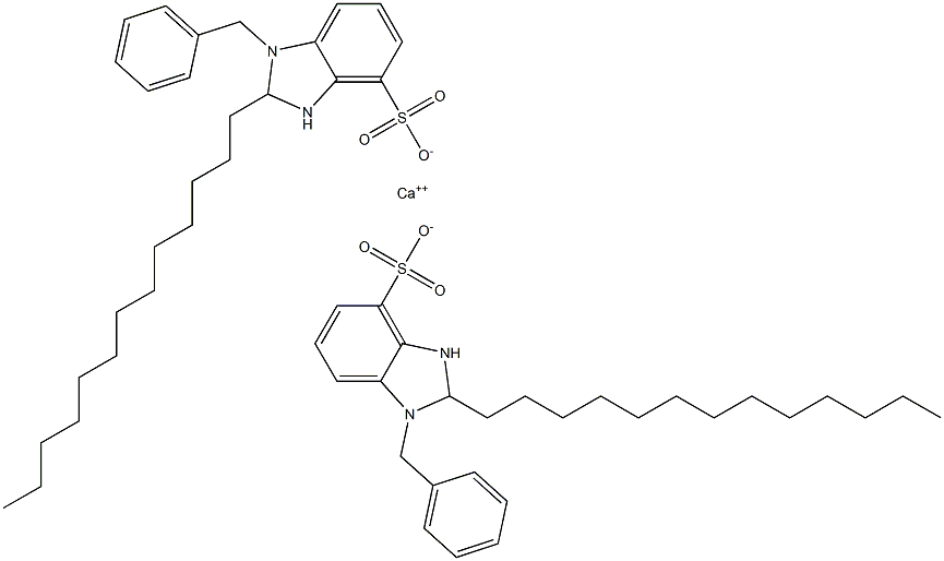 Bis(1-benzyl-2,3-dihydro-2-tridecyl-1H-benzimidazole-4-sulfonic acid)calcium salt 구조식 이미지