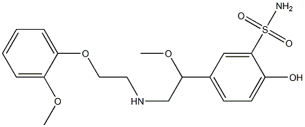 N-[2-(o-Methoxyphenoxy)ethyl]-2-(4-hydroxy-3-sulfamoylphenyl)-2-methoxyethanamine 구조식 이미지