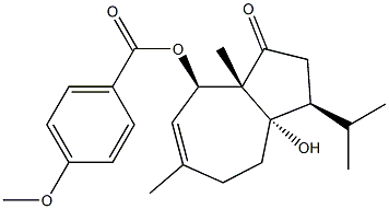 p-Anisic acid (3S,3aS,8R,8aS)-3a-hydroxy-3-isopropyl-6,8a-dimethyl-1-oxo-1,2,3,3a,4,5,8,8a-octahydroazulen-8-yl ester 구조식 이미지