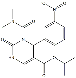 1,2,3,4-Tetrahydro-6-methyl-2-oxo-4-(3-nitrophenyl)-3-(dimethylaminocarbonyl)pyrimidine-5-carboxylic acid isopropyl ester Structure