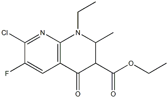 7-Chloro-1-ethyl-6-fluoro-1,2,3,4-tetrahydro-2-methyl-4-oxo-1,8-naphthyridine-3-carboxylic acid ethyl ester 구조식 이미지